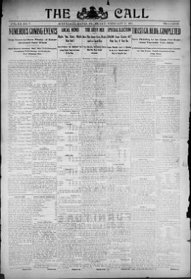 The Call from Schuylkill Haven, Pennsylvania on February 17, 1911 · 1
