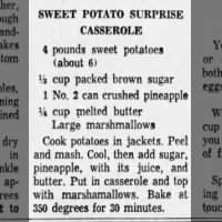 Sweet Potato Surprise Casserole (1962)
