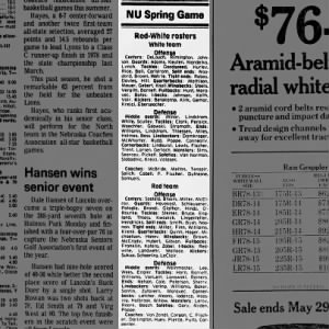 1979 Nebraska spring game rosters