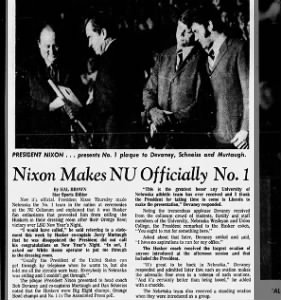 1971.01.14 Nixon and Cornhuskers