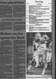 1988 Nebraska-Arizona State scoring
