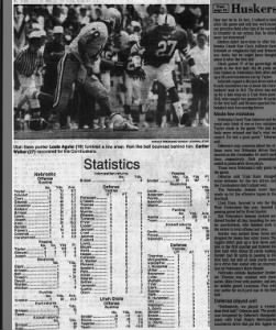 1988 Nebraska-Utah State game stats