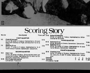 1979 Nebraska-Colorado scoring