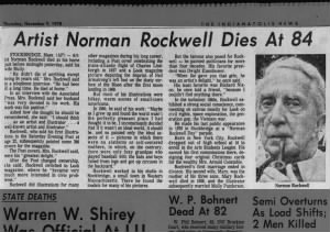 Obituary: Artist Norman Rockwell dies at age 84