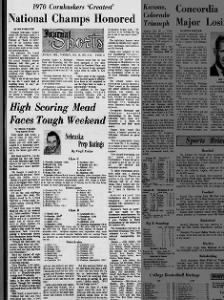 1971.01.18 Nebraska football awards banquet, Lincoln Journal