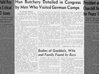 Hun Butchery Detailed in Congress by Men Who Visited German Camps