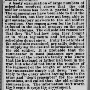 Enumerators face challenges on 1890 Census Veterans Schedules