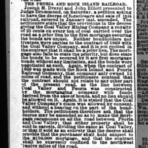 Peoria and Rock Island Railroad 26 Feb 1877 Chicago paper called the Inter Ocean