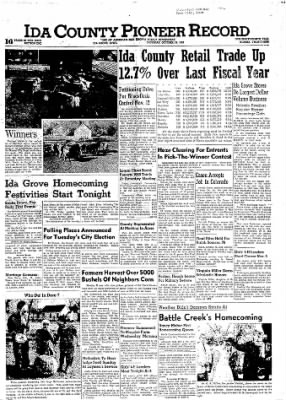 Ida County Pioneer Record from Ida Grove, Iowa • Page 1