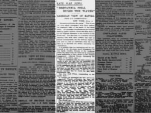British newspaper claims America believes British account of Battle of Jutland over German account