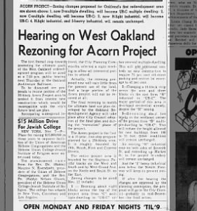 Rezoning for Acorn Project - Oakland Tribune Nov 9, 1959