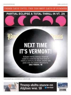 The Burlington Free Press from Burlington, Vermont on August 22, 2017 · A1