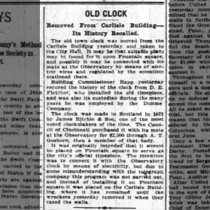 1913_Jan_11_Enquirer_Page_8_Carlisle_Building_Clock_Removed