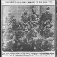 Picture of 8 members of the 369th Infantry Regiment (formerly the 15th New York)