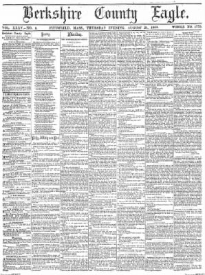 The Berkshire County Eagle from Pittsfield, Massachusetts on August 20, 1863 · Page 1