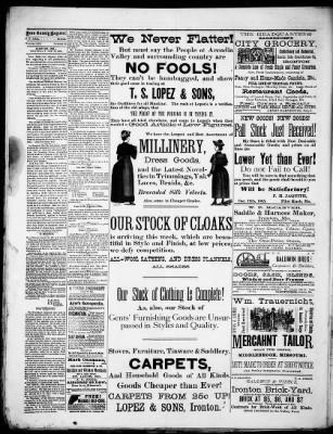 belt Kakadu Botany Ironton County Register from Ironton, Missouri on October 29, 1885 · 4