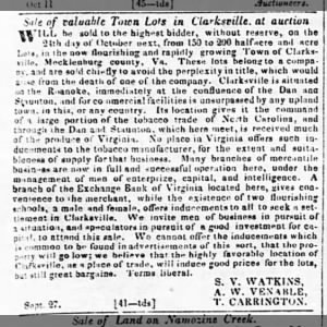 18 Oct 1839-town lots for Clarksville, VA