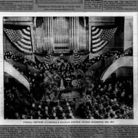 Newspaper picture of funeral services for Frederick Douglass in Rochester, New York, in 1895