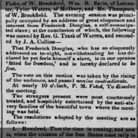 Excerpt from a newspaper account about Frederick Douglass at an anti-slavery society meeting in 1841
