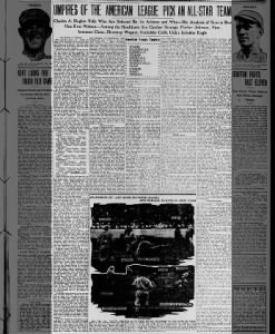 Sat 10/19/1912: Umps pick their All-Star team