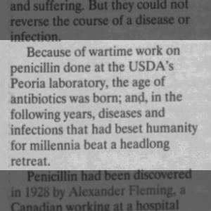Wartime Work on Penicillin leads to the age of antibiotics