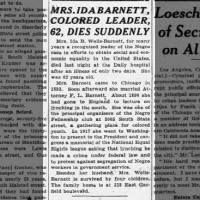 Chicago Tribune obituary for Ida Wells-Barnett, 1931