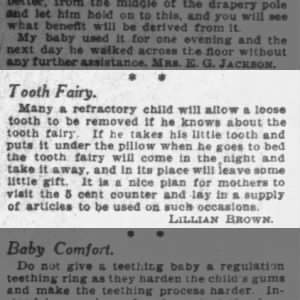 Possible origin of the Tooth Fairy story (1908)