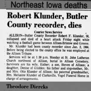 Obituary for Robert F. Klunder (Aged 50)