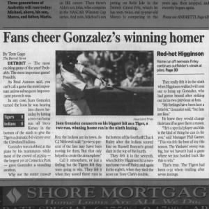 Sun 6/18/2000: Gonzalez hits 1st Tiger walk-off HR at Comerica