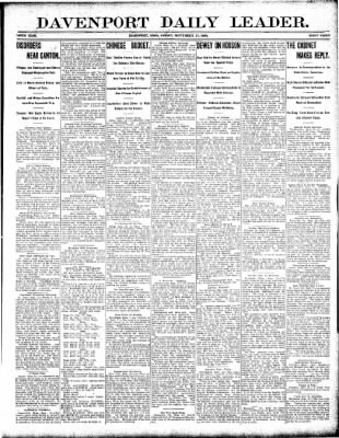 Daily Leader from Davenport, Iowa on September 21, 1900 · Page 1
