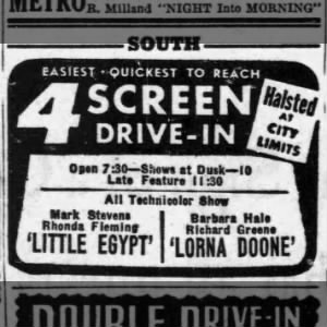 4-Screen Drive-In double feature in photo
