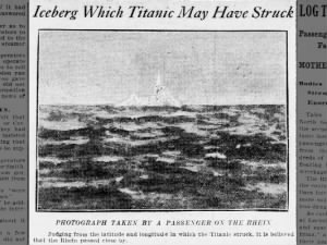 Image of the iceberg which the RMS Titanic may have struck