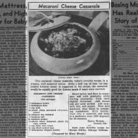 Macaroni Cheese Casserole (1953)