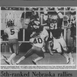 1982 Nebaska-Missouri football, Toby Williams and Mike Knox