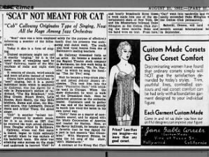Article about jazz vocalist Cab Calloway and his style of scat singing