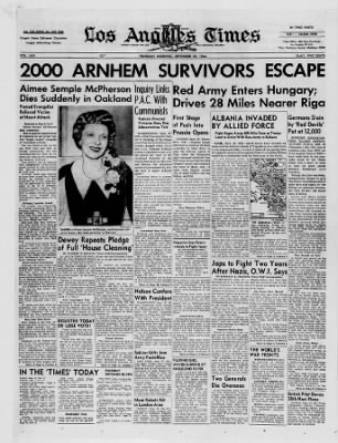 The Los Angeles Times from Los Angeles, California on September 28, 1944 · 1