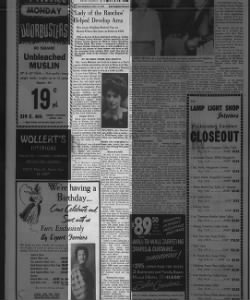 Lady of the Ranchos Help Develop Area: Mrs. Lewis Moulton Retired,” LA Times, November 17, 1957
