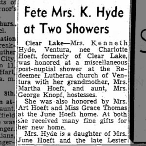 Bridal Showers: Hoeft - Hyde, part 1