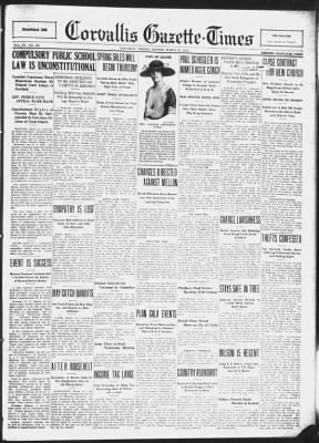 Corvallis Gazette-Times from Corvallis, Oregon on March 31, 1924 · 1