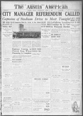 The Austin American from Austin, Texas on April 2, 1924 · 1