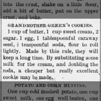Grandmother Green's Cookies (1884)