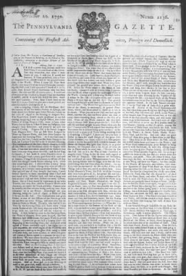 The Pennsylvania Gazette from Philadelphia, Pennsylvania • Page 1