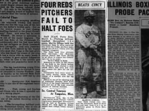 1936 photo and article about Martín Dihigo of the Negro National League's New York Cubans