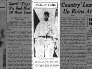 Photo of Satchel Paige published in 1934 newspaper after an East-West game