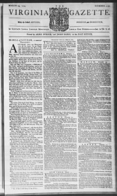 The Virginia Gazette from Williamsburg, Virginia • Page 1