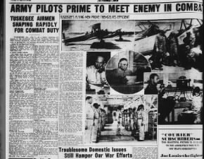 Article and photos about training for the Tuskegee Airmen