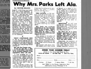 Interview with Rosa Parks about why she left Alabama for Detroit