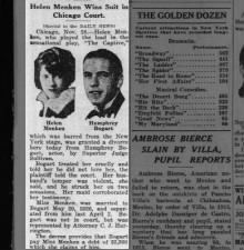 Humphrey Bogart and first wife Helen Menken get a divorce in 1927