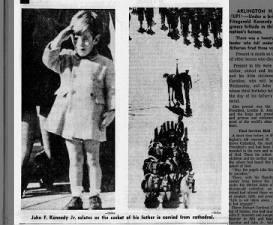 3-year-old John F. Kennedy Jr. salutes at passing casket of his father, JFK