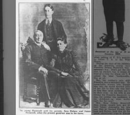 Photo of the young teenage Roosevelt with his parents, Sara Delano and James Roosevelt